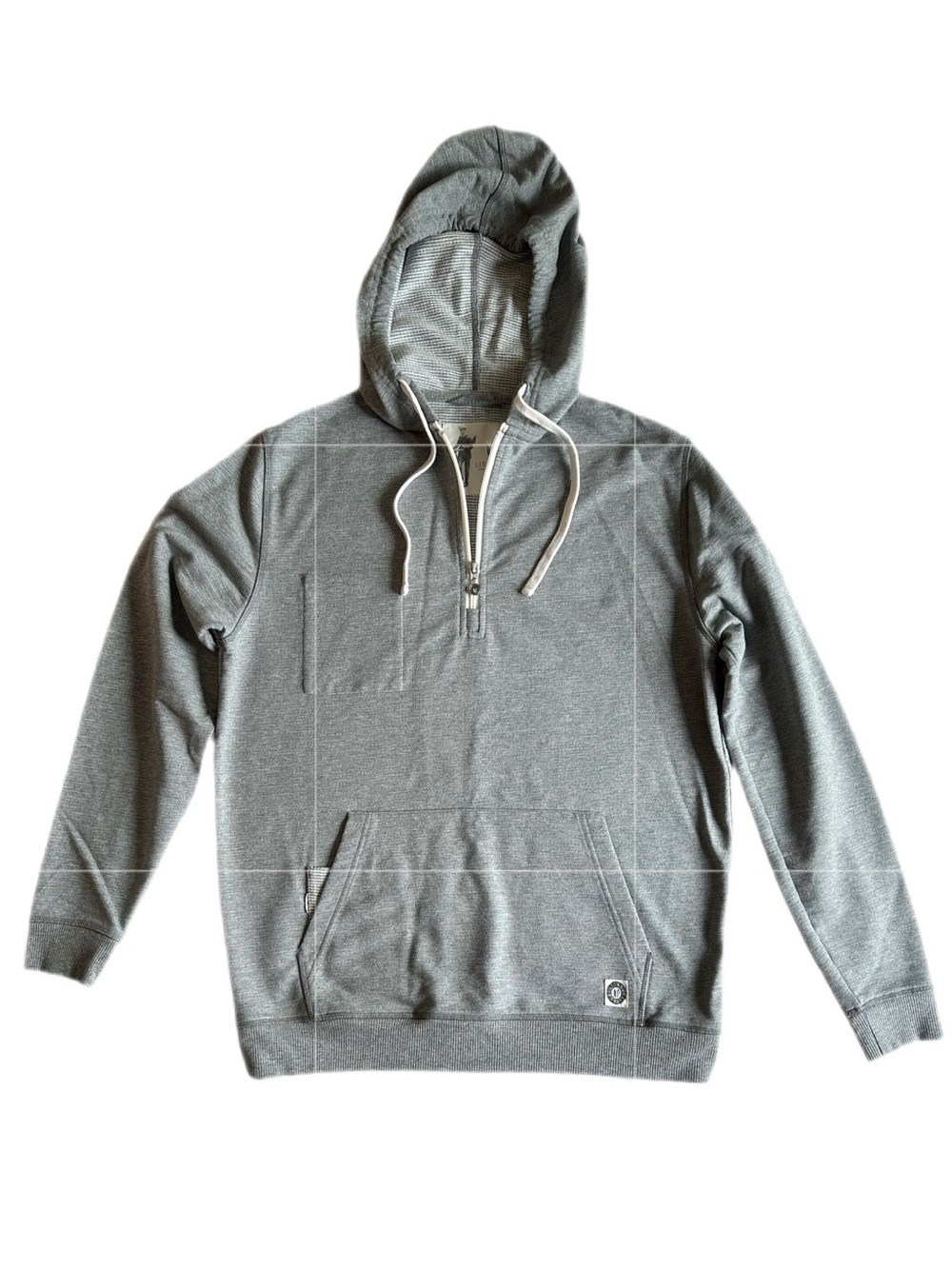 Men’s LINKSOUL Gray Hooded Quarter Zip Golf Pullover Small